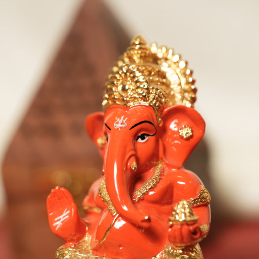 Divine Mini 24K Gold-Plated Lord Ganesha Idol - 2.5 Inches | Remover of Obstacles & Symbol of Prosperity