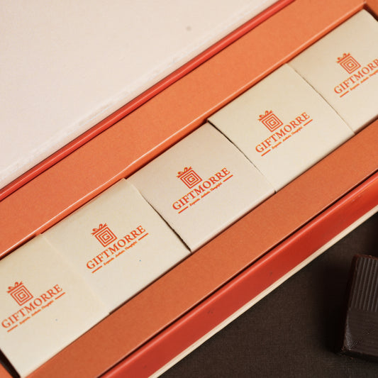 Premium Almond Rock Box by GiftMorre | 5 Chocolate-Coated Roasted Almonds | Elegant Gifting Treats