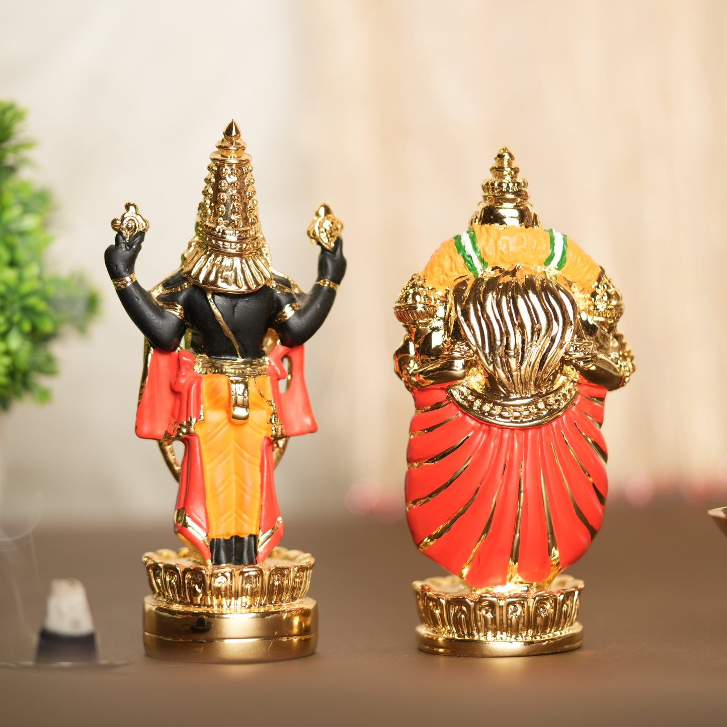 Balaji and Padmavati Idol Set β 4 Inches | 24K Gold Plated Divine Pair for Home Altar & Gifting