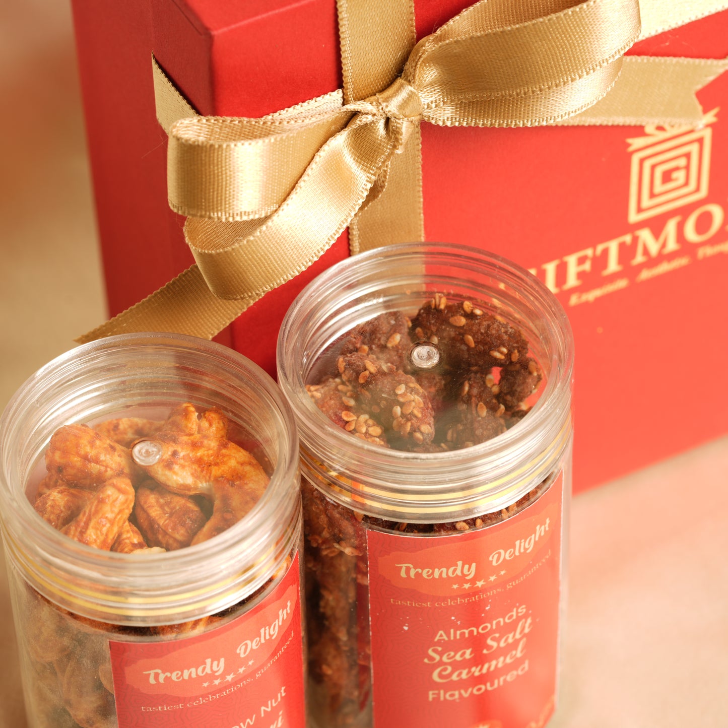 Trendy Delight Duo Hamper: Flavored Nut Collection