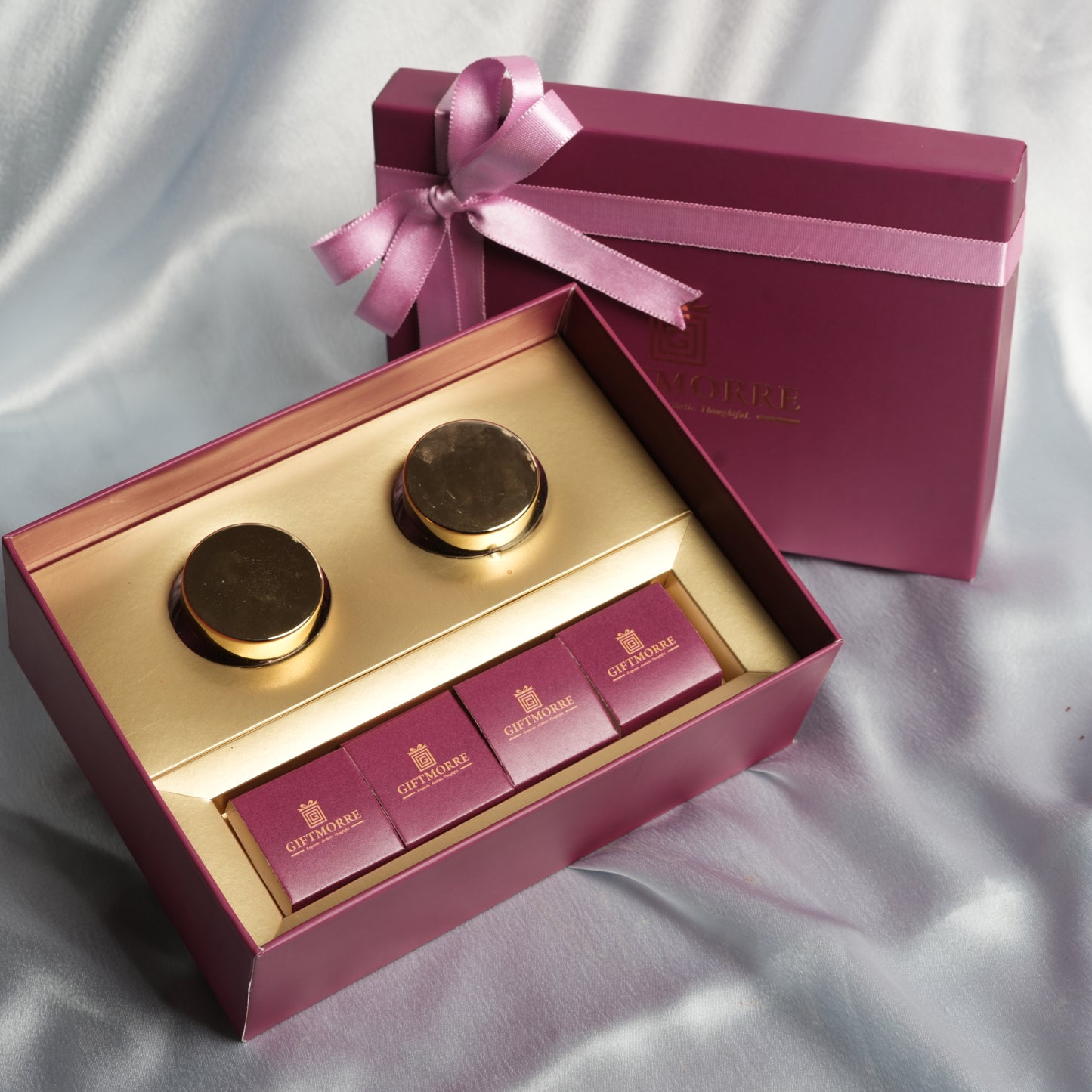 GiftMorre Premium Hamper | Saffron, Silver-Coated Elaichi Pearls & Almond Rocks | Luxury Gifting Box