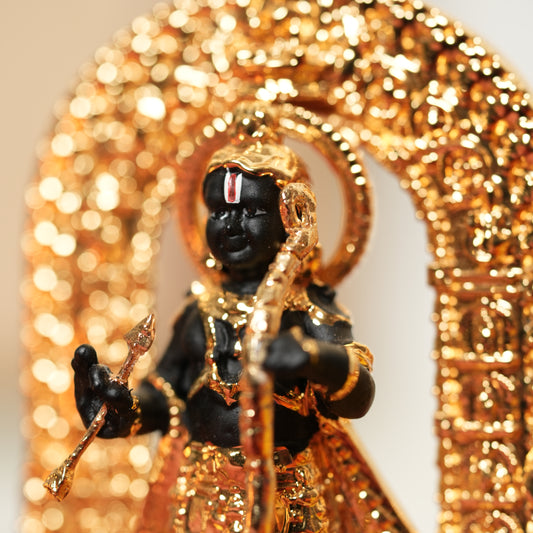 Ram Lalla Statue 24K Gold Plated | Divine Representation of Lord Rama with Intricate Arch