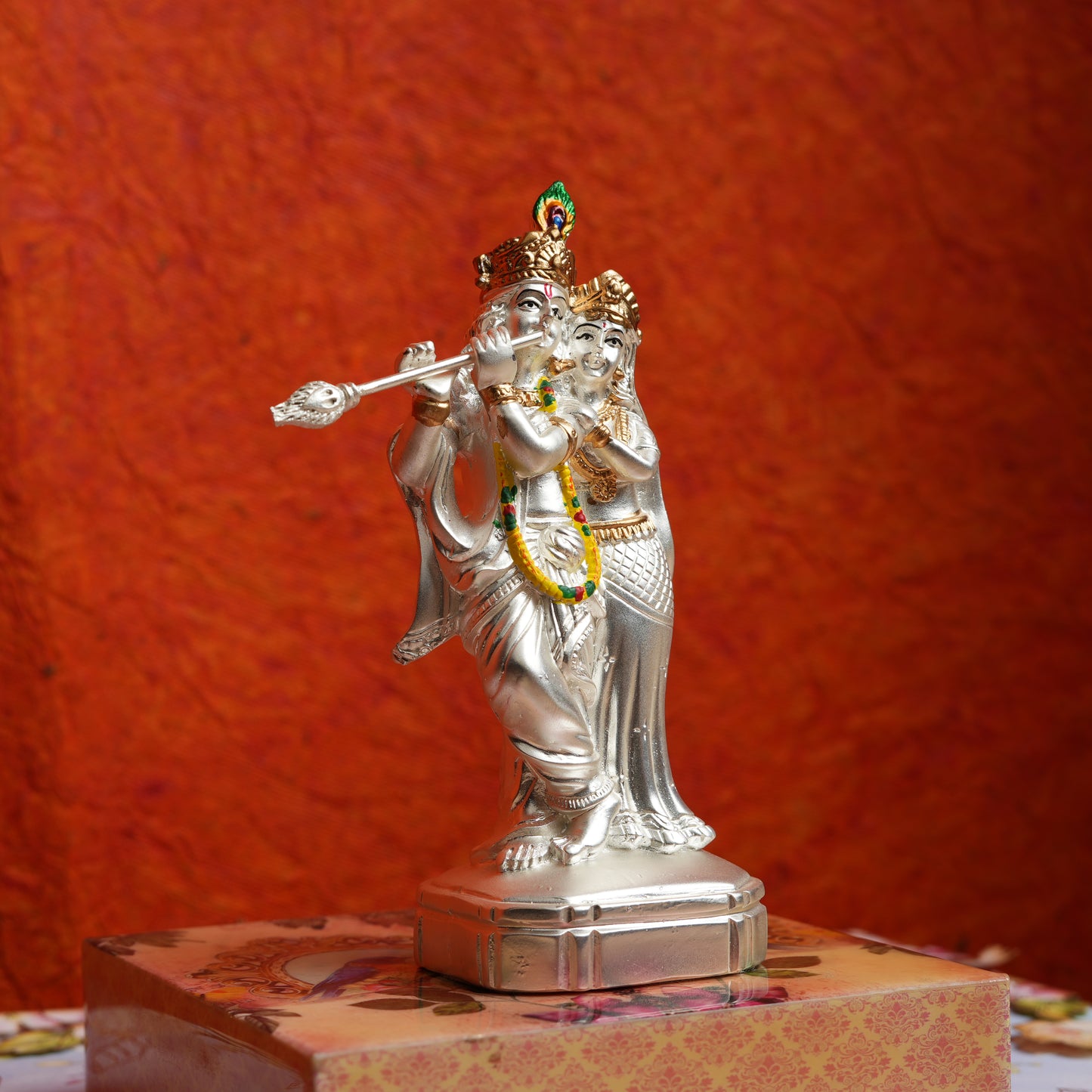Exclusive Matte Silver-Plated Radha Krishna Figurine
