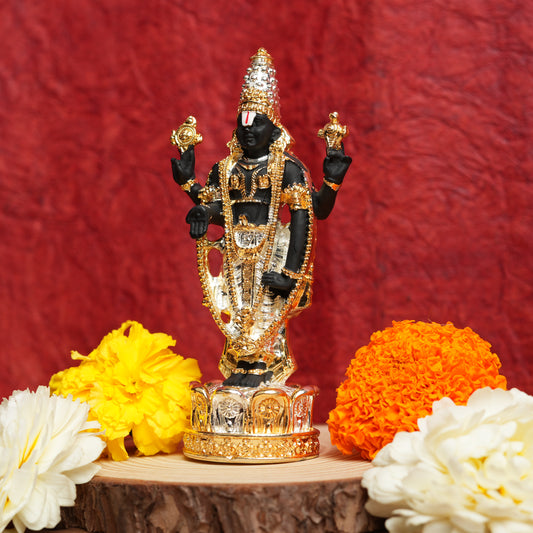 Handcrafted Lord Balaji Statue with 999 Silver & 24K Gold Plating | Divine Prosperity & Spiritual Elegance