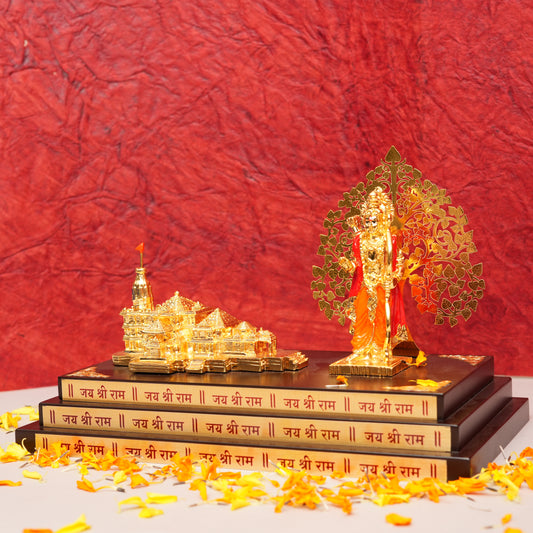 Divine Ram Darbar Gold - Plated Idol with Temple Set