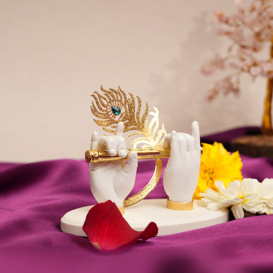 Sacred Krishna Hand and Flute Decor