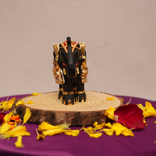 Exclusive Black, Red and Gold-Plated Royal Elephant Figurine