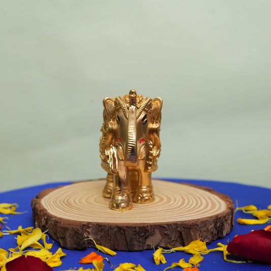 Exclusive Matte Gold-Plated Royal Elephant Figurine | Handcrafted Indian Artistry & Elegant Home Decor