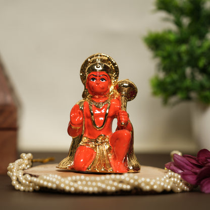 24K Gold-Plated Hanuman Idol - 3 Inches | Devotion, Strength & Protection Symbol for Home & Office