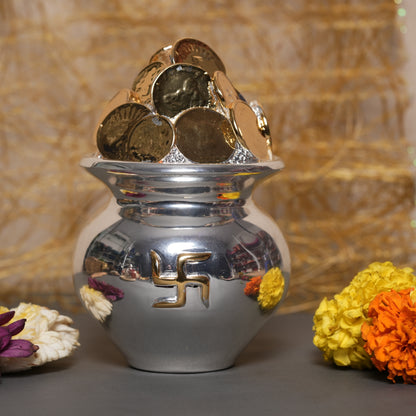 Two-Tone Silver Money Ghada - 7 Inches | Symbol of Prosperity & Abundance with 24K Gold-Plated Coins