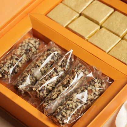 Premium Almond Delight Box by GiftMorre | 8 Almond Rocks + 5 Almond Roca | Chocolate Nut Gift Set