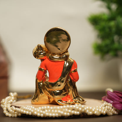 24K Gold-Plated Hanuman Idol - 3 Inches | Symbol of Strength, Devotion & Protection
