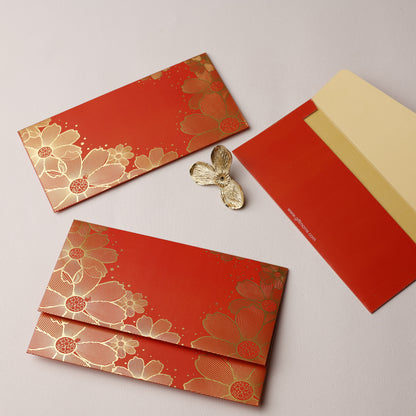 Rich Gold Foil Petals Money Envelope (pack of 10)