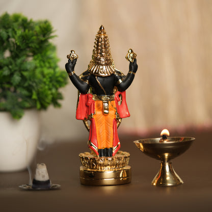 Balaji Idol – 24K Gold Plated | 5 Inches Tall | Divine Venkateswara Statue for Pooja Rooms