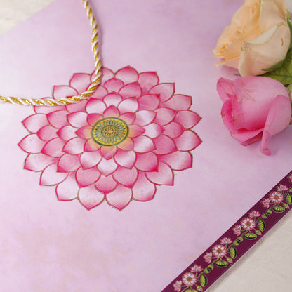 Lotus Themed Gold Foil Paper Bags