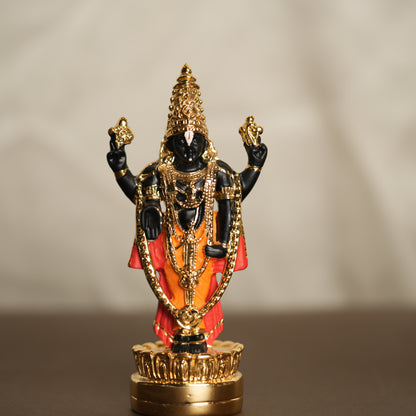 Balaji Idol – 24K Gold Plated | 5 Inches Tall | Divine Venkateswara Statue for Pooja Rooms