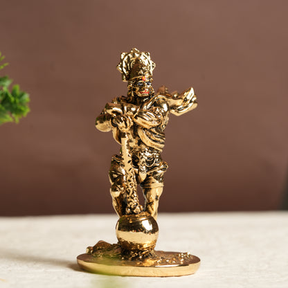 24K Gold Plated Standing Hanuman Idol | Symbol of Strength, Devotion & Courage for Home Altar & Gifting