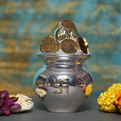 Two-Tone Silver Money Ghada - 7 Inches | Symbol of Prosperity & Abundance with 24K Gold-Plated Coins