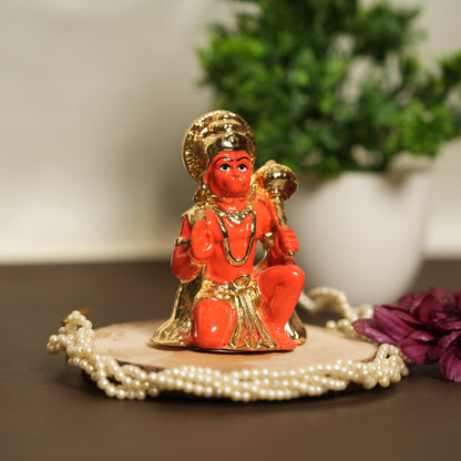 24K Gold-Plated Hanuman Idol - 3 Inches | Symbol of Strength, Devotion & Protection