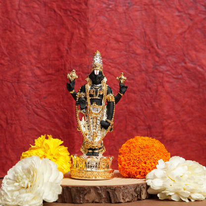 Handcrafted Lord Balaji Statue with 999 Silver & 24K Gold Plating | Divine Prosperity & Spiritual Elegance
