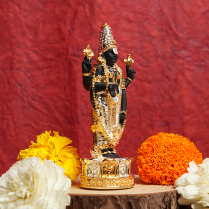 Handcrafted Lord Balaji Statue with 999 Silver & 24K Gold Plating | Divine Prosperity & Spiritual Elegance