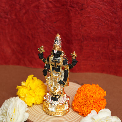 Handcrafted Lord Balaji Statue with 999 Silver & 24K Gold Plating | Divine Prosperity & Spiritual Elegance