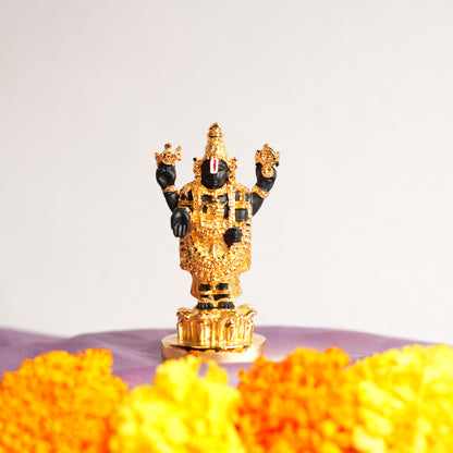 24K Gold-Plated Handcrafted Lord Venkateswara (Balaji) Idol | Divine Blessings of Peace & Prosperity