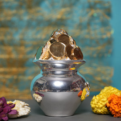 Two-Tone Silver Money Ghada - 7 Inches | Symbol of Prosperity & Abundance with 24K Gold-Plated Coins