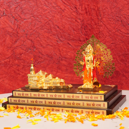 Divine Ram Darbar Gold - Plated Idol with Temple Set