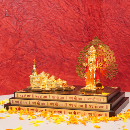 Divine Ram Darbar Gold - Plated Idol with Temple Set