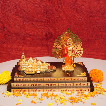 Divine Ram Darbar Gold - Plated Idol with Temple Set