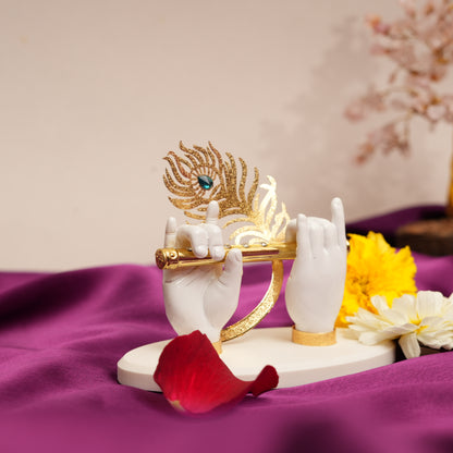 Sacred Krishna Hand and Flute Decor