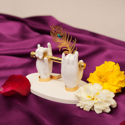 Sacred Krishna Hand and Flute Decor