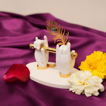 Sacred Krishna Hand and Flute Decor