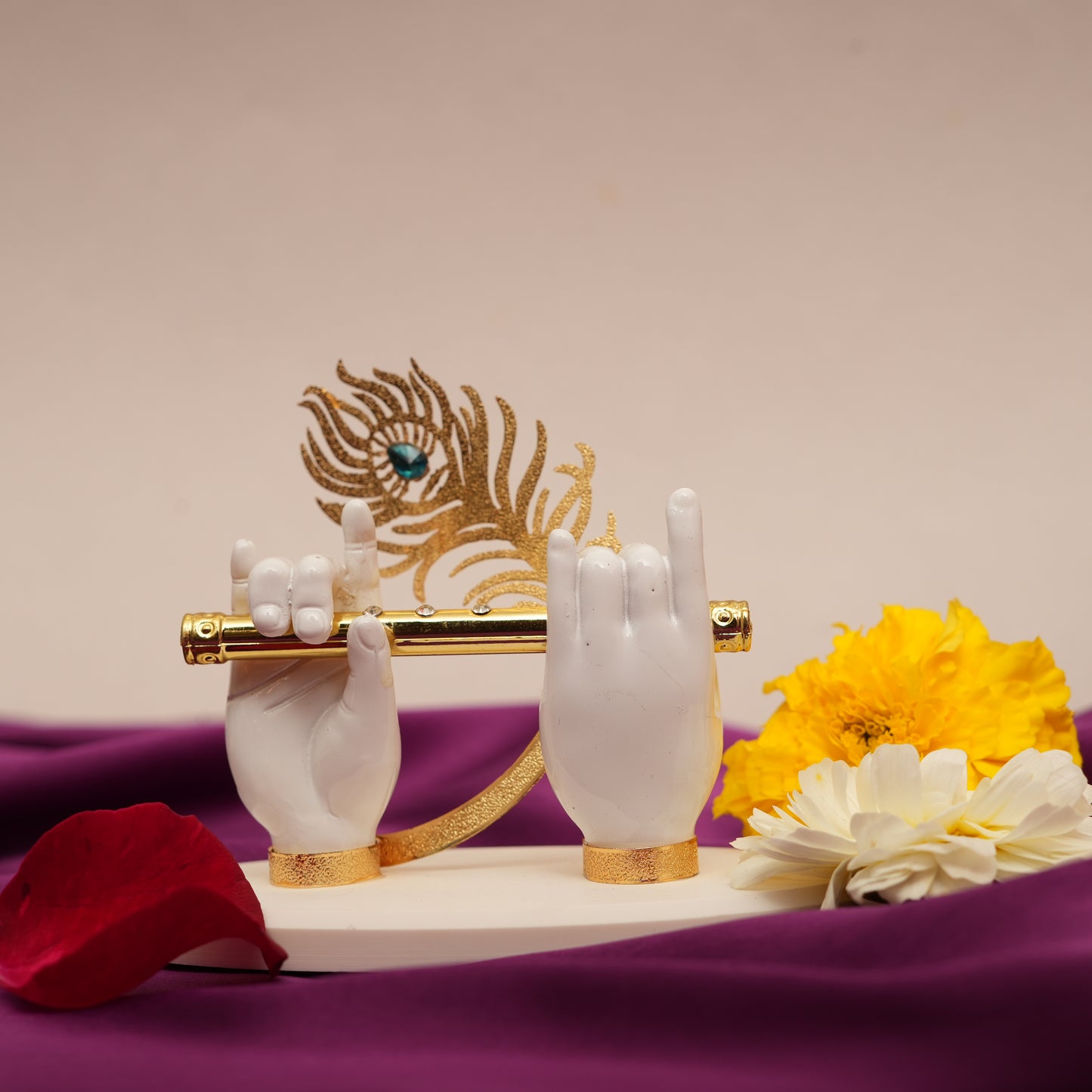 Sacred Krishna Hand and Flute Decor