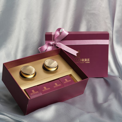 GiftMorre Premium Hamper | Saffron, Silver-Coated Elaichi Pearls & Almond Rocks | Luxury Gifting Box