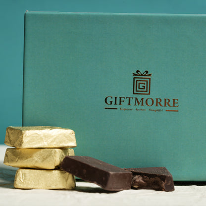 GiftMorre Almond Rocks – Pack of 6 Chocolate Covered Almonds in Gold Foil for Premium Gifting