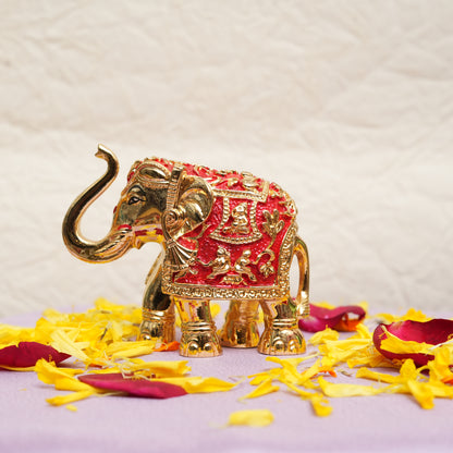 Exclusive Red and Gold-Plated Royal Elephant Figurine
