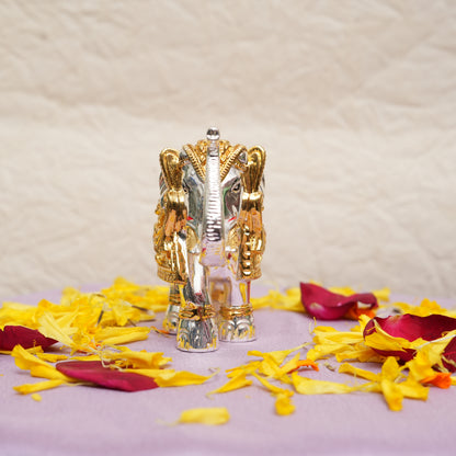 Exclusive Two-Tone Silver and Gold-Plated Royal Elephant Figurine | Handcrafted Luxury Decor Piece