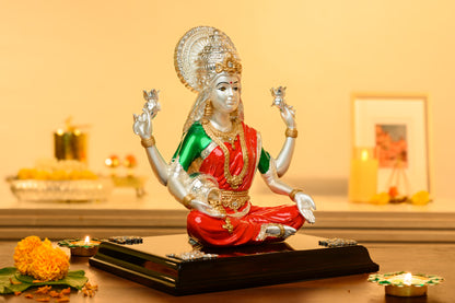 Lakshmi Idol in 999 Silver & 24K Gold | Seated on Lotus with Kalash & Sacred Lotuses | Pooja & Vastu Decor