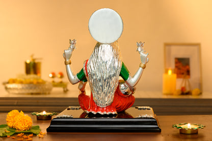 Lakshmi Idol in 999 Silver & 24K Gold | Seated on Lotus with Kalash & Sacred Lotuses | Pooja & Vastu Decor