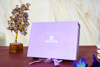 Premium Ribbon Box with Almond Rocks, Kesar, & Silver Coated Elaichi for Gifting & Festivals