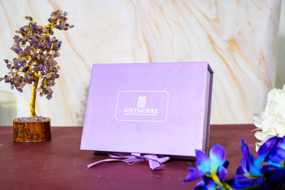 Premium Ribbon Box with Almond Rocks, Kesar, & Silver Coated Elaichi for Gifting & Festivals