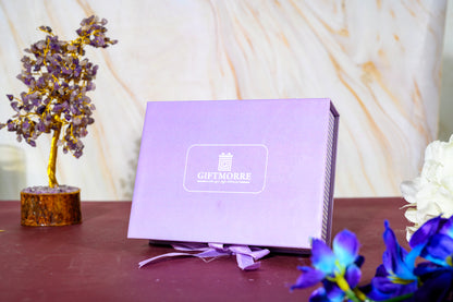 Premium Ribbon Box with Almond Rocks, Kesar, & Silver Coated Elaichi for Gifting & Festivals