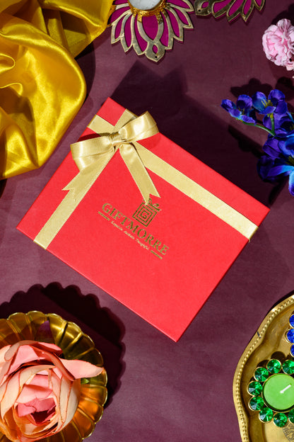 Premium Top and Bottom Box with Flavored Almonds, Cashews & Almond Rocks - Gourmet Gift Set