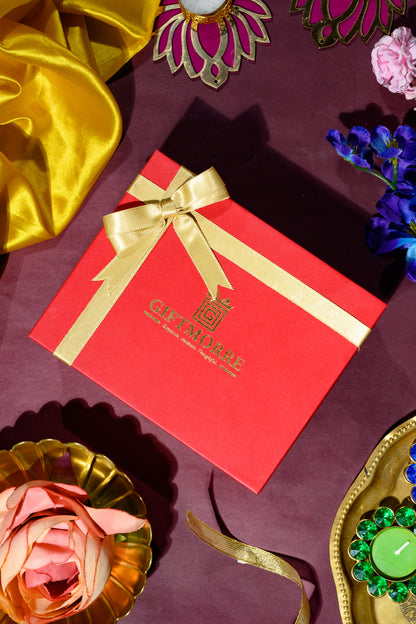 Premium Top and Bottom Box with Flavored Almonds, Cashews & Almond Rocks - Gourmet Gift Set