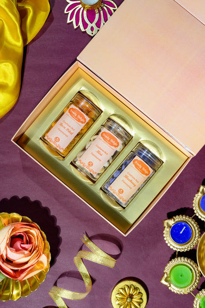 Premium Magnetic Box with Flavored Almonds, Cashews & Kismis for Gifting & Festivals