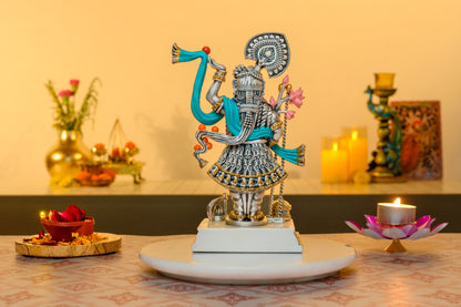 Shrinathji Idol in 24K Gold & 999 Silver | Nathdwara Murti with Hand-Decorated Detailing for Temple Decor