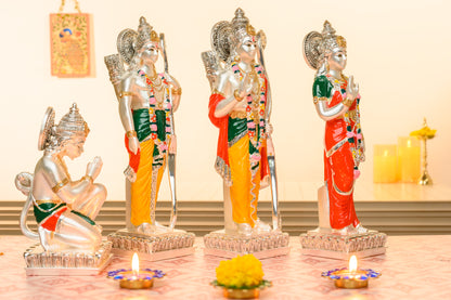 Ram Darbar Murti Set in 24K Gold & 999 Silver | Panchdhatu-Inspired Matte Finish for Mandirs & Ceremonial Gifting