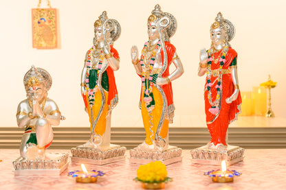 Ram Darbar Murti Set in 24K Gold & 999 Silver | Panchdhatu-Inspired Matte Finish for Mandirs & Ceremonial Gifting